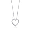 Bling Diamond Open Heart Necklace