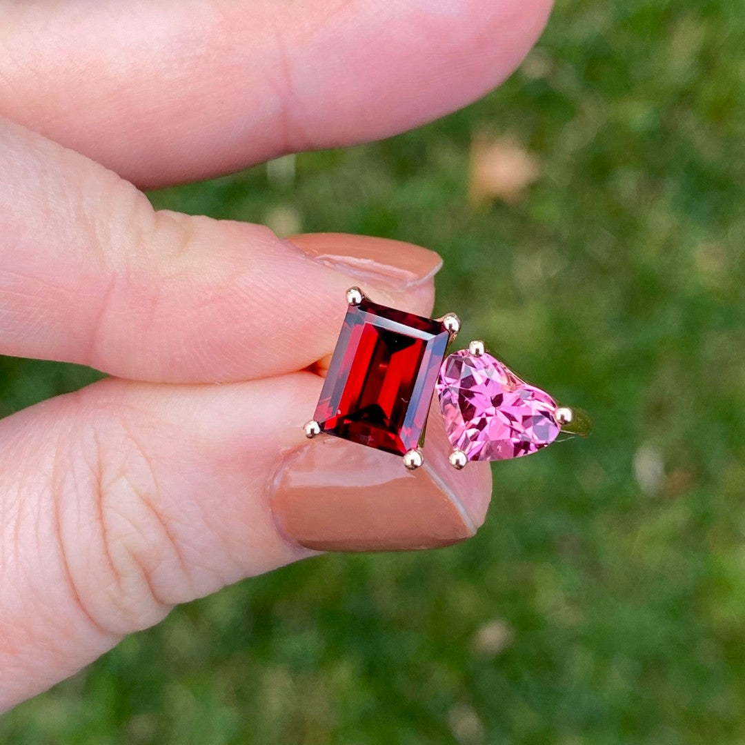Heart Shape Pink Tourmaline Ring with Diamond for Women (6 mm) - 1.50 CT,  14K White Gold, US 3.50 - Walmart.com