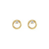 Circle with Petite Diamond Earrings in Yellow Gold