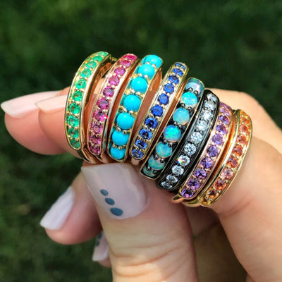 Jane Taylor Half Eternity Band in Opal