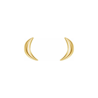 Crescent Moon Stud Earrings in Yellow Gold