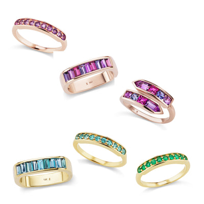Jane Taylor Half Eternity Band in Hot Pink Sapphire