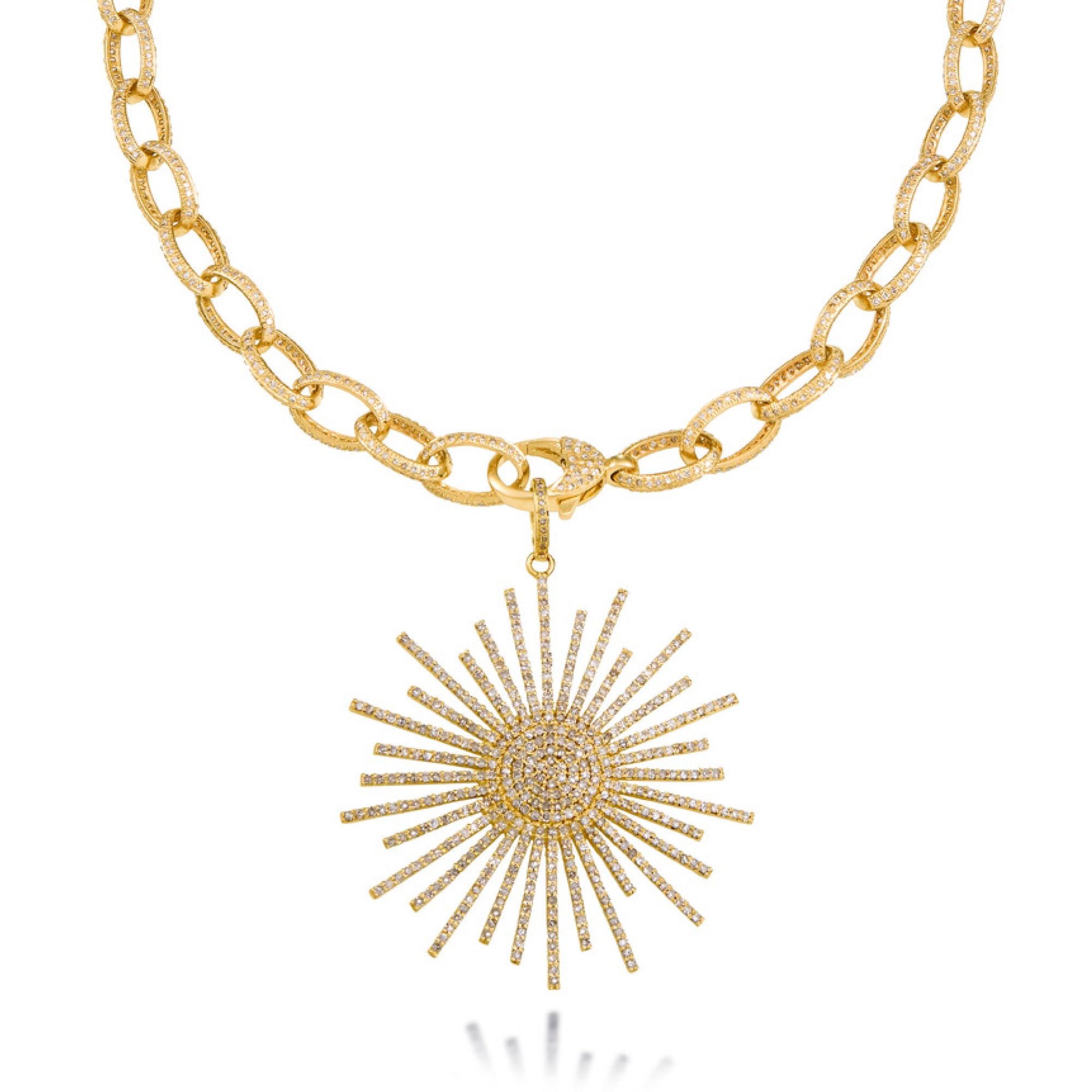 Tara Mikolay Diamond Starburst Enhancer on Gold Oval Link Chain