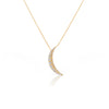Raw Diamond Crescent Moon Necklace in Yellow Gold