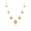 Raw Diamond Seven Dangle Disc Necklace in Yellow Gold