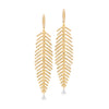 Tara Mikolay Long Diamond Feather Earrings