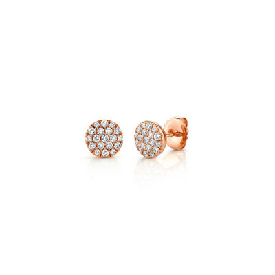 Shy Creation Diamond Pave Circle Stud Earrings