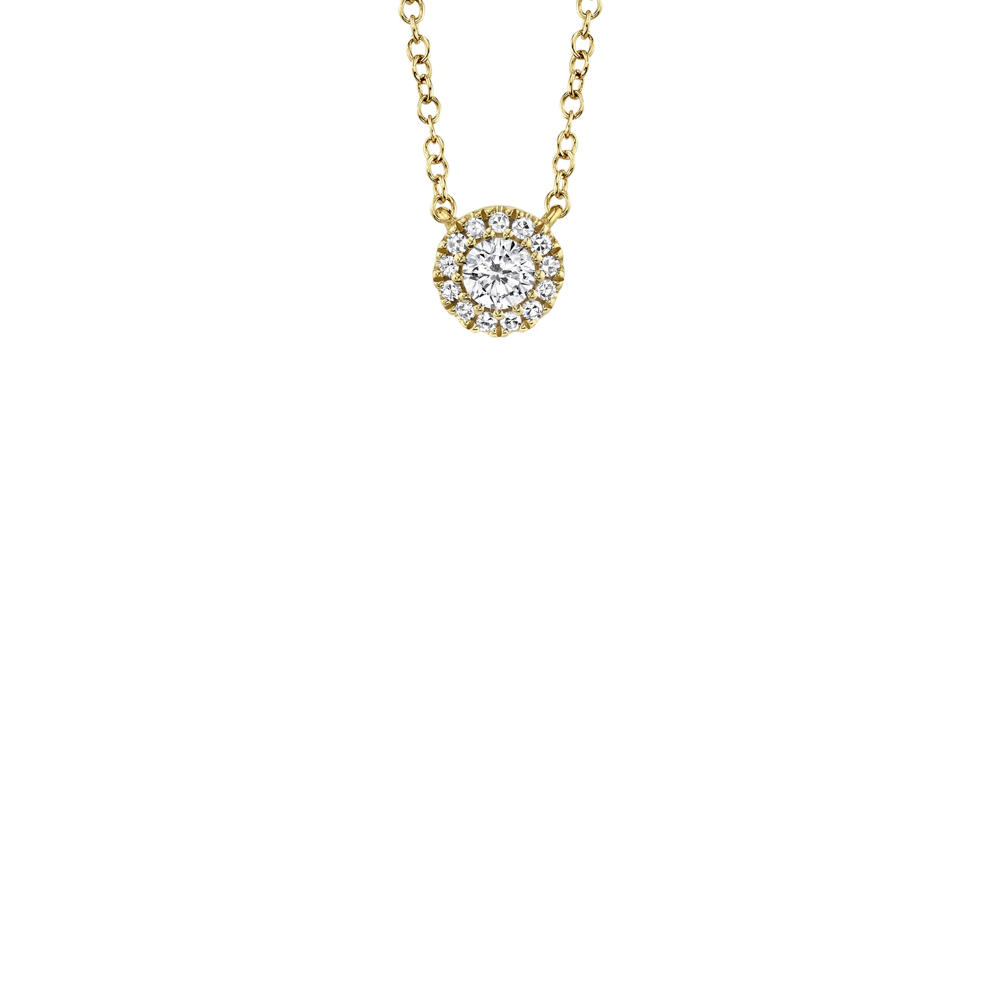 Shy Creation Petite Diamond Halo Necklace