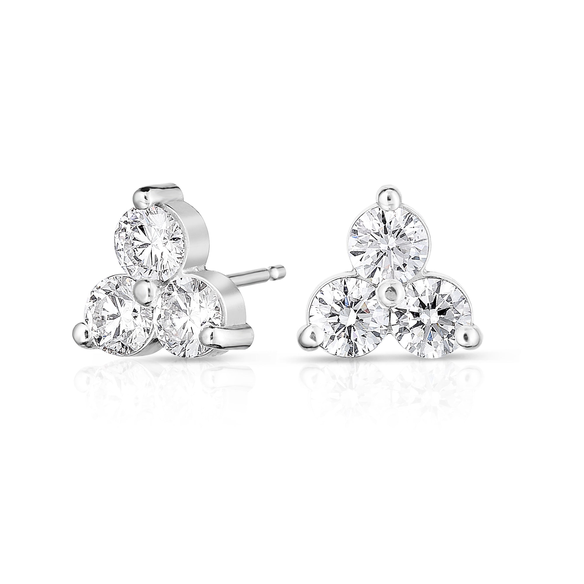 Diamond Tara Cluster Studs in White Gold