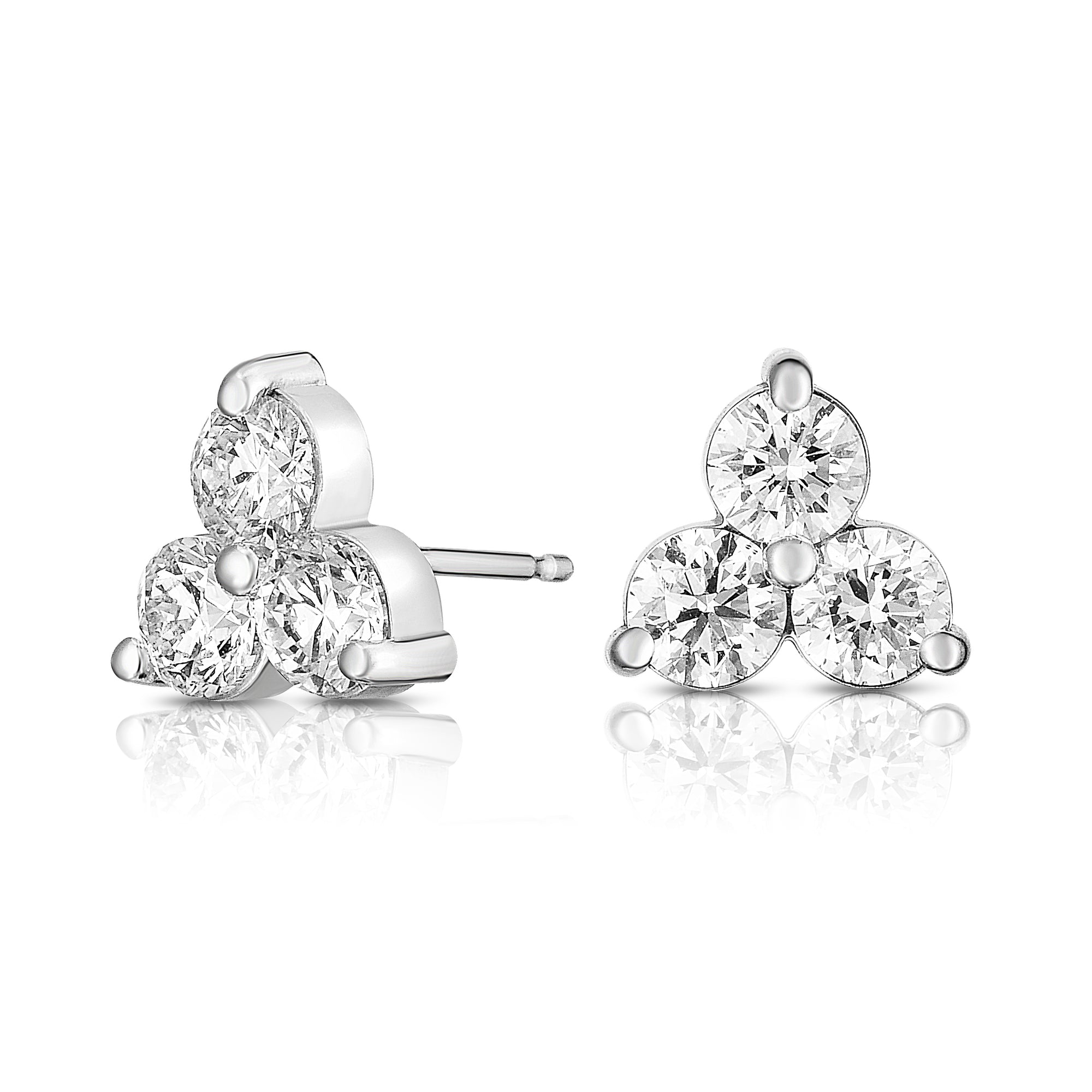 Diamond Tara Cluster Studs in White Gold