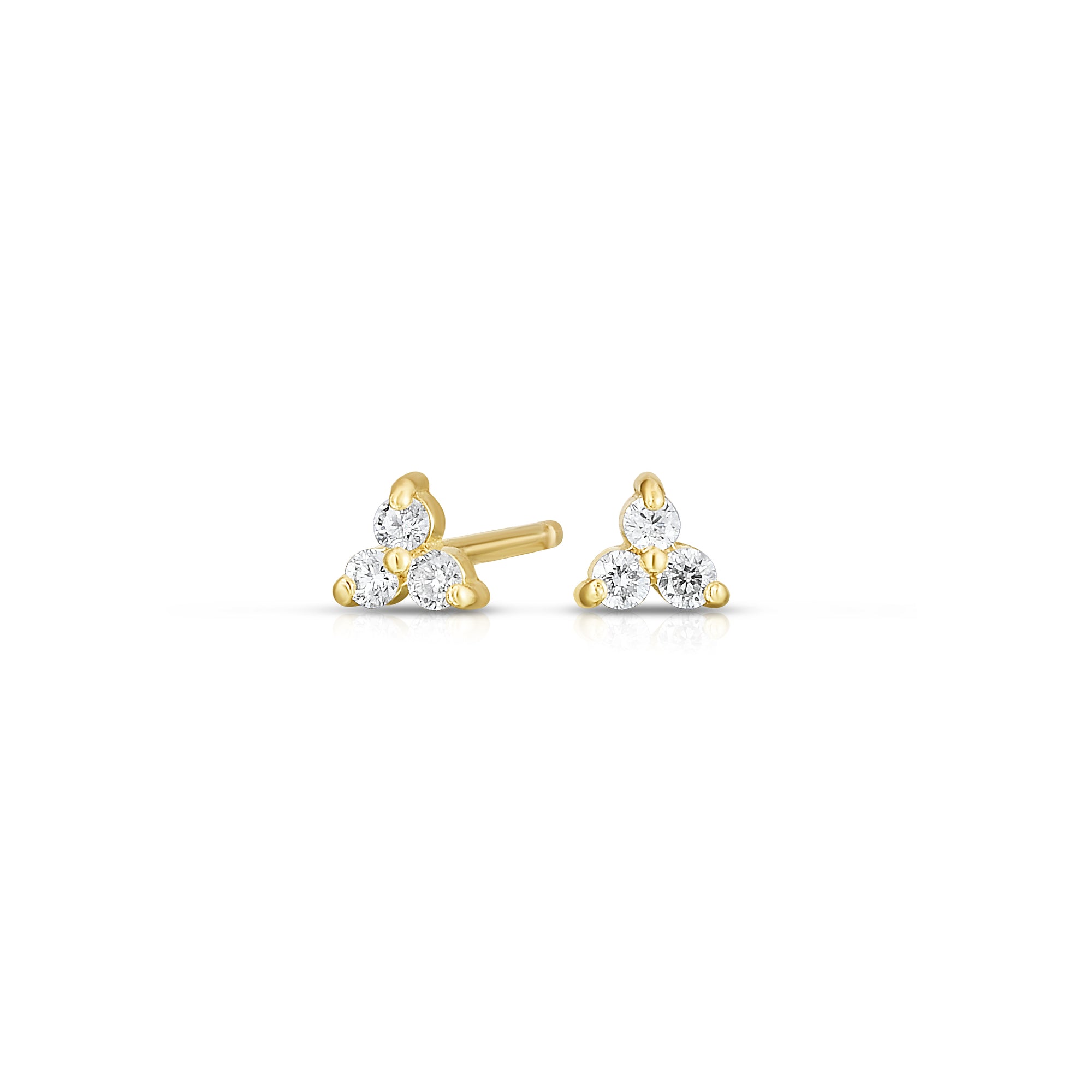 Diamond Tara Cluster Studs in Yellow Gold