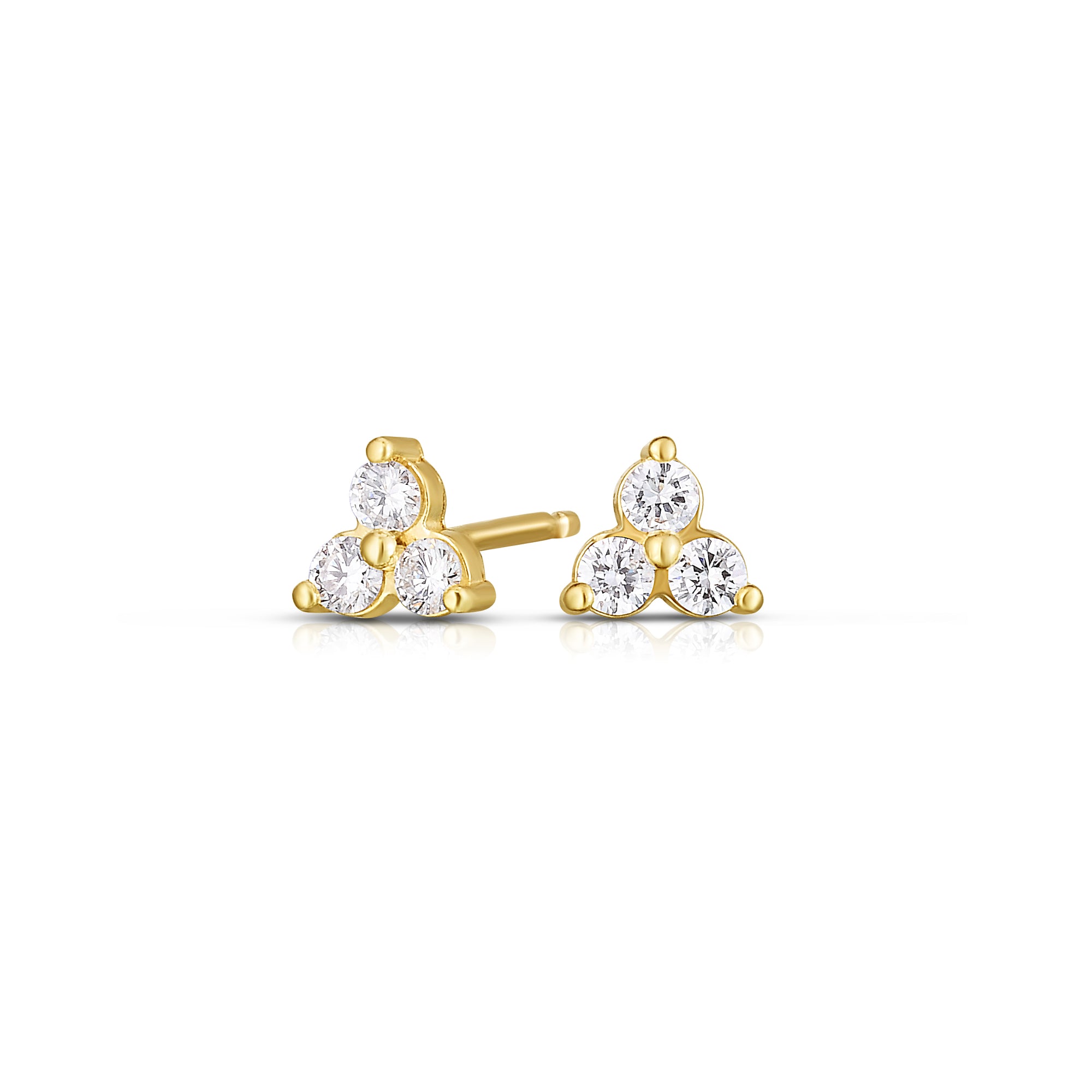 Diamond Tara Cluster Studs in Yellow Gold
