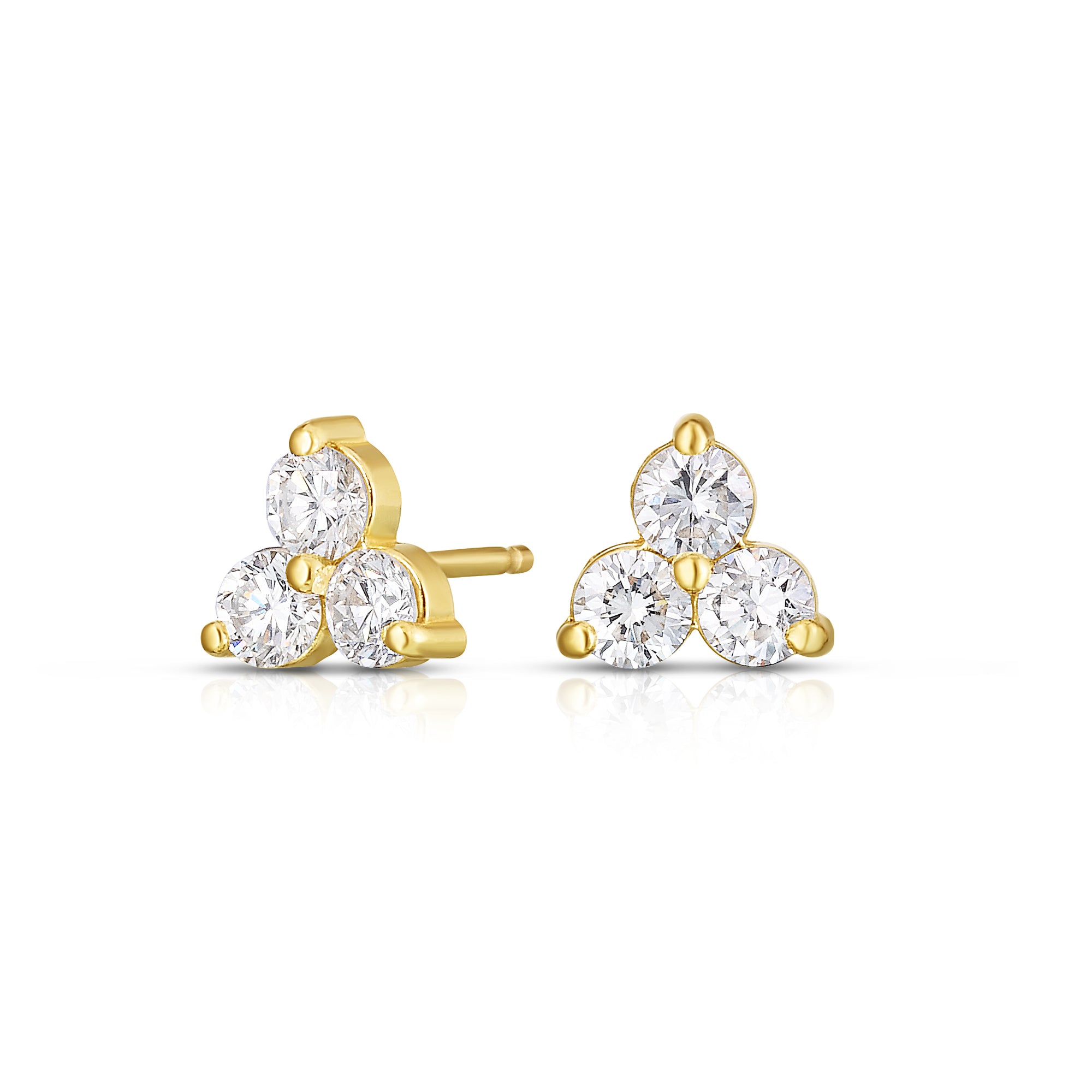 Diamond Tara Cluster Studs in Yellow Gold