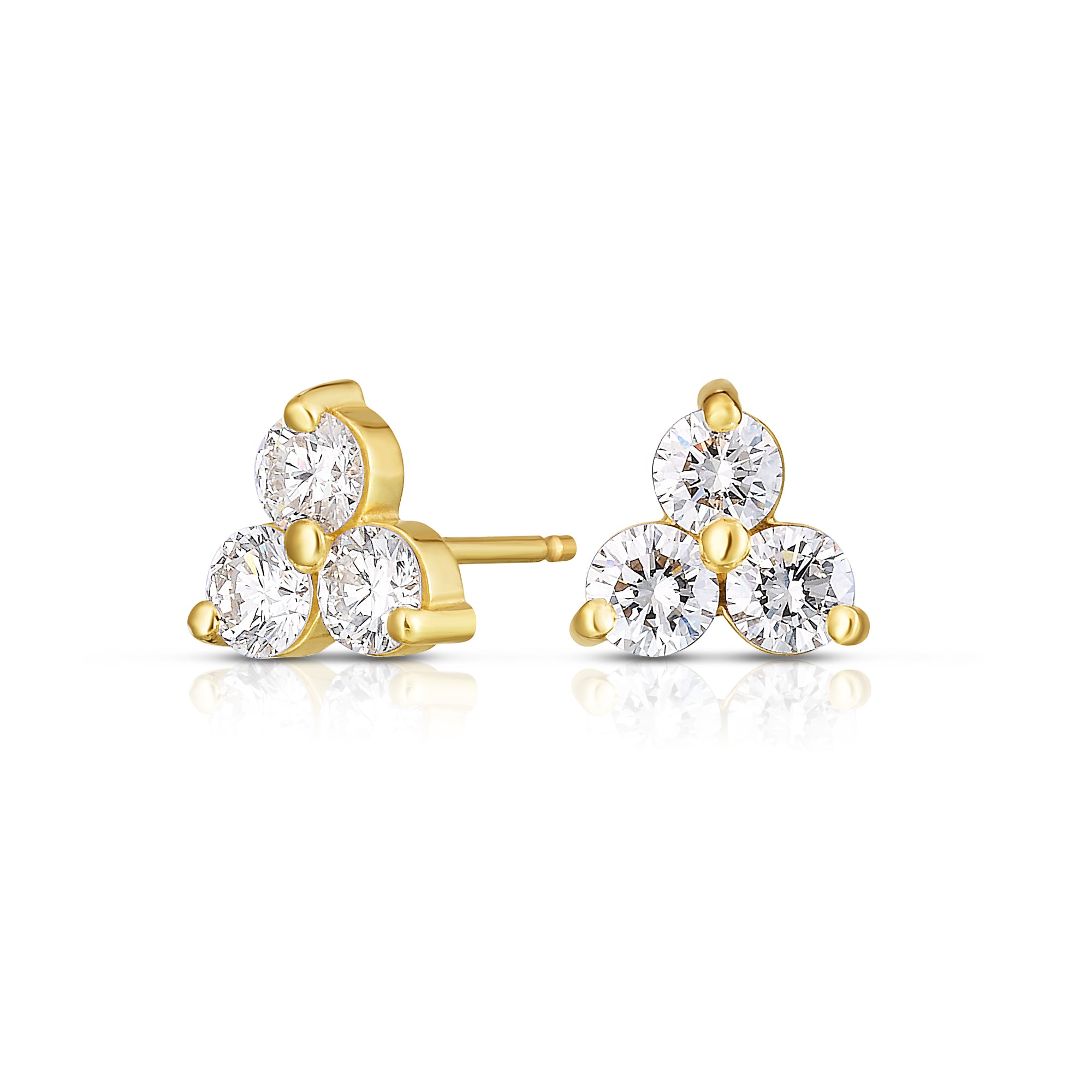 Diamond Tara Cluster Studs in Yellow Gold