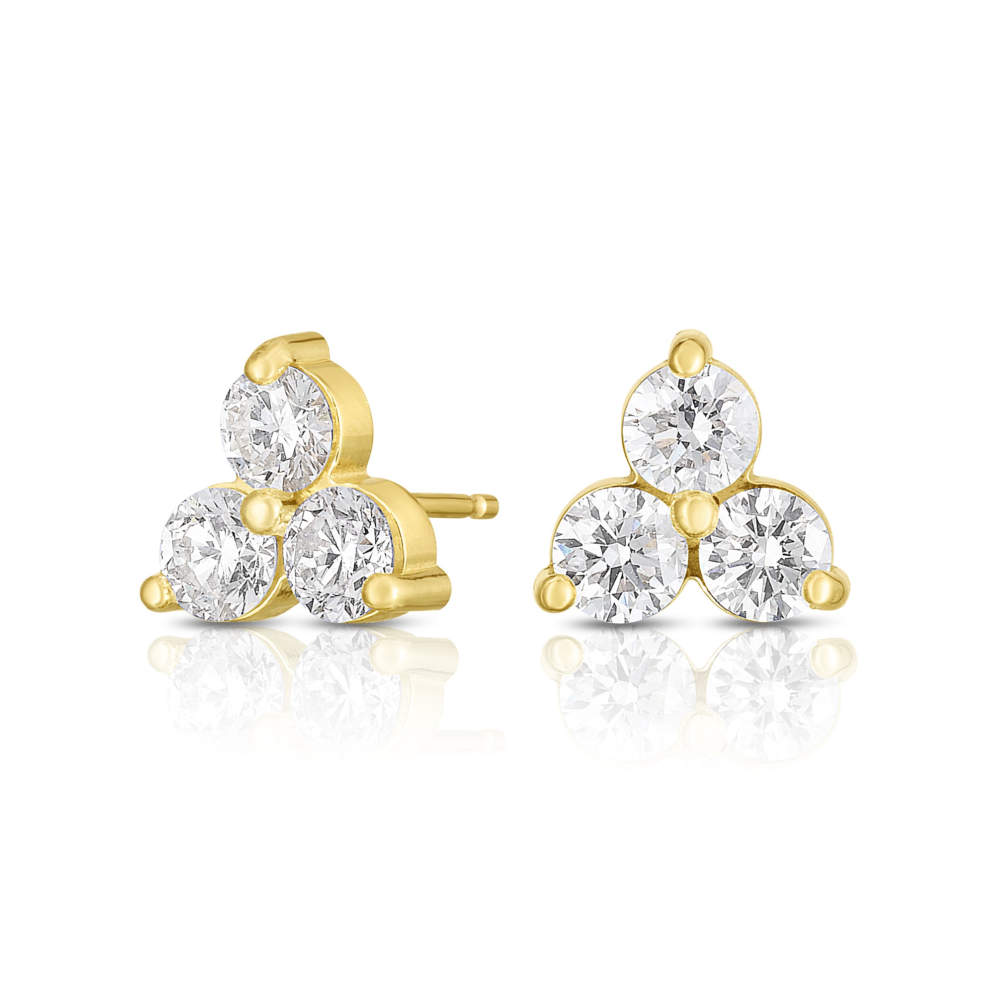 Diamond Tara Cluster Studs in Yellow Gold