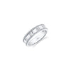 Double Row Half Eternity Ring in White Gold