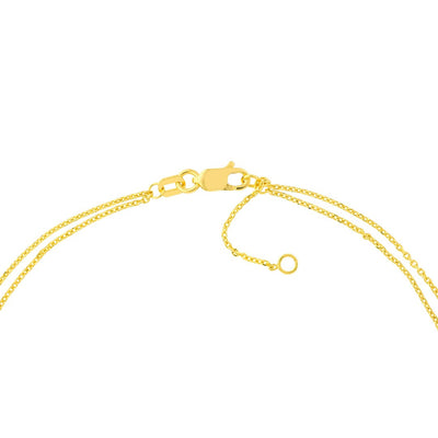 Double Strand Anklet with Diamonds in Yellow Gold