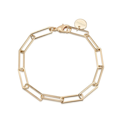 Large Rectangle Link Chain Bracelet in Gold
