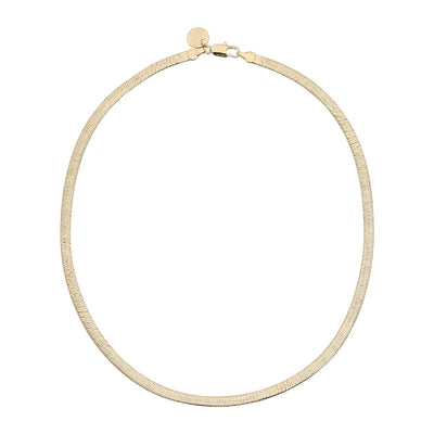 Viper 5mm Herringbone Chain Necklace in Gold