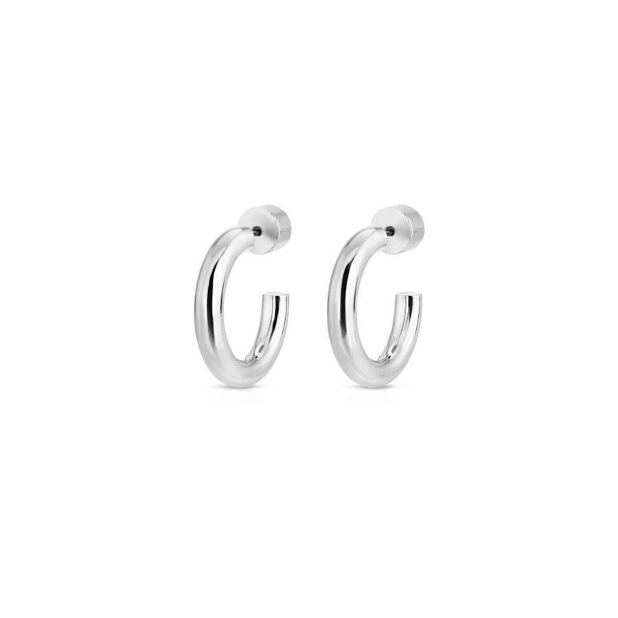 Eklexic Zo Huggie Hoops in Silver