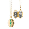 Catherine Staggered Emerald Locket Necklace