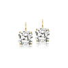 Extra Large Octagonal Drop Earrings in White Topaz