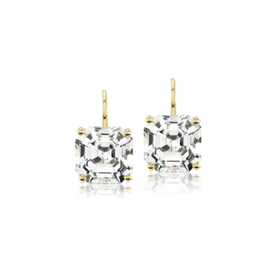 Jane Taylor Extra Large Octagonal Drop Earrings in White Topaz
