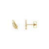 Feather Stud Earrings in Yellow Gold