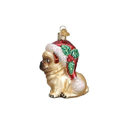 Old World Christmas Holly Hat Pug Ornament