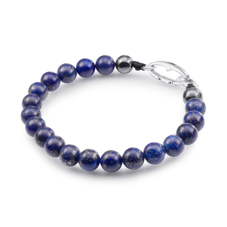 Scott Mikolay Lapis and Pyrite Beaded Men's Bracelet