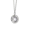 Large Carpe Diem Rock Crystal Pendant with White Sapphire in Silver