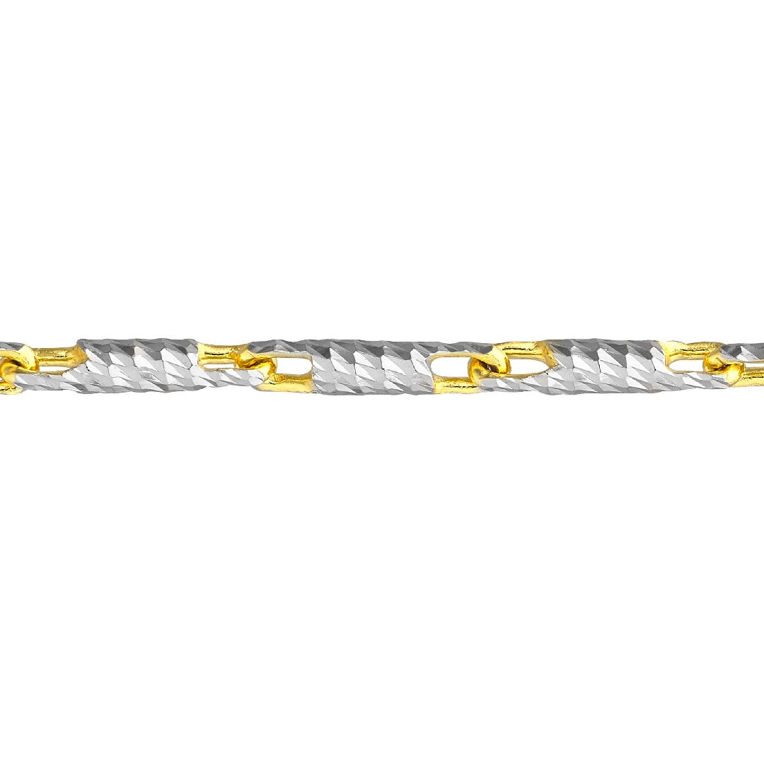 Lumacina Chain Anklet in Two Tone Gold