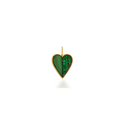 Rachel Reid Emerald and Malachite Heart Charm