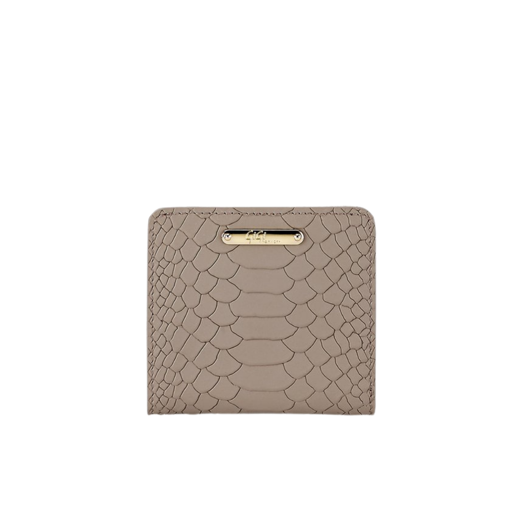 Gigi NY Python Leather Mini Wallet Nude