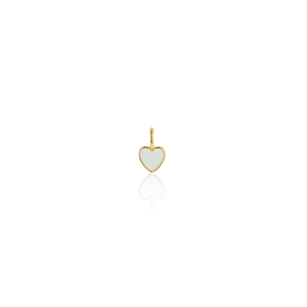 Rachel Reid Mini White Enamel Heart Charm