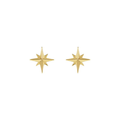 North Star Studs in Yellow Gold