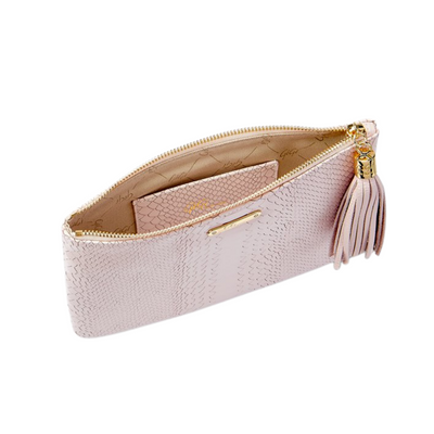 Gigi NY Python Leather Zip All-In-One Clutch