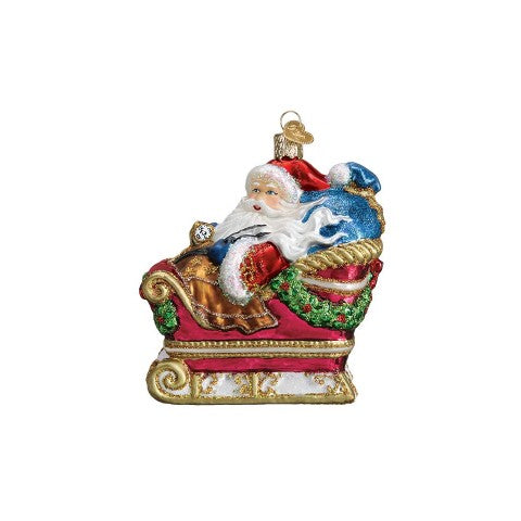 Old World Christmas Santa In Sleigh Ornament