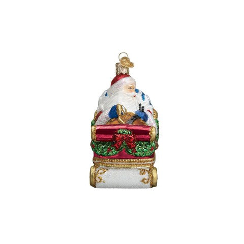 Old World Christmas Santa In Sleigh Ornament