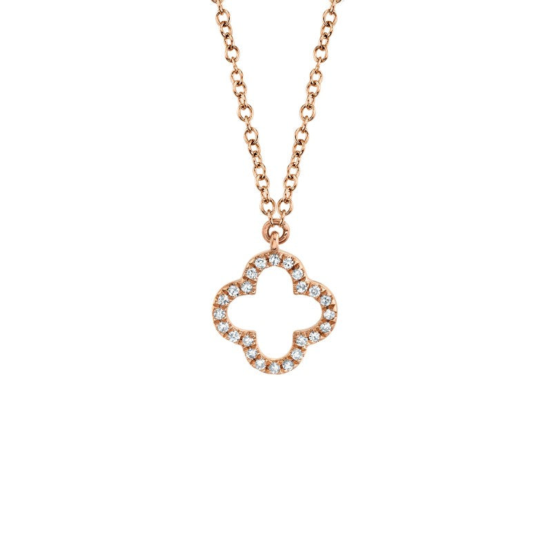 Shy Creation Open Clover Diamond Necklace