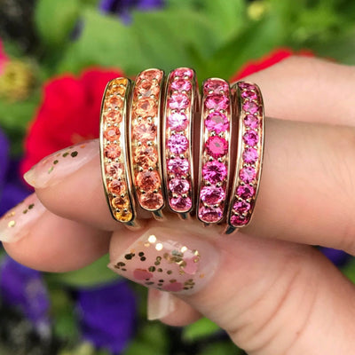 Jane Taylor Half Eternity Band in Hot Pink Sapphire