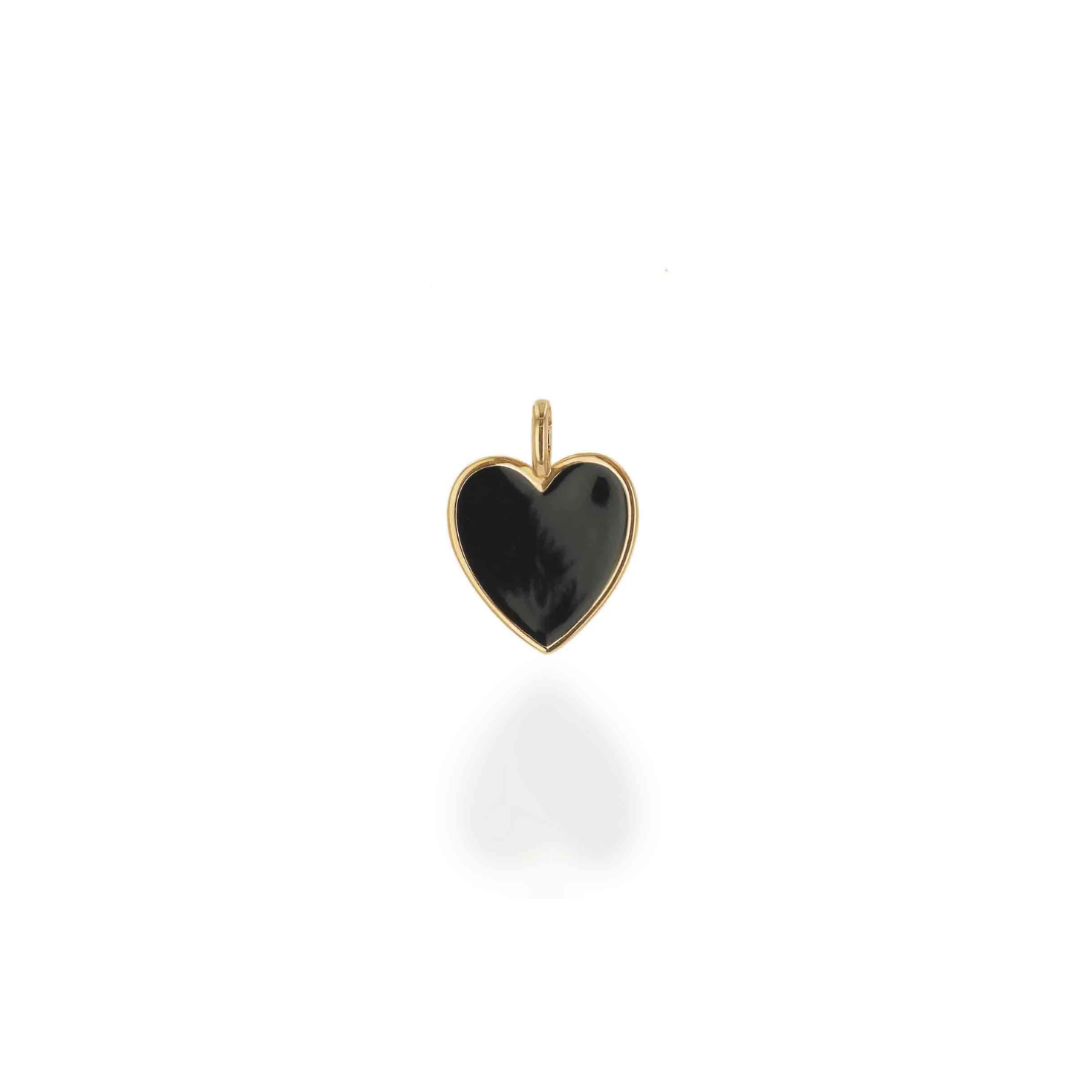Rachel Reid Oversized Black Enamel Heart Charm