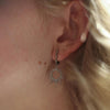 Oxidized Diamond Sunburst Diamond Huggie Earrings