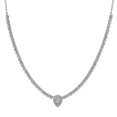 Pear Shape Diamond Collar Style Necklace