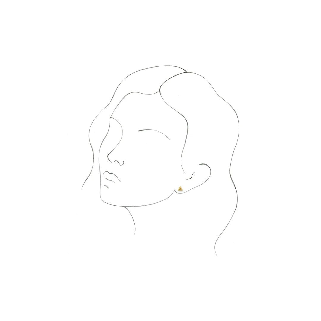 Pyramid Stud Earrings in Yellow Gold