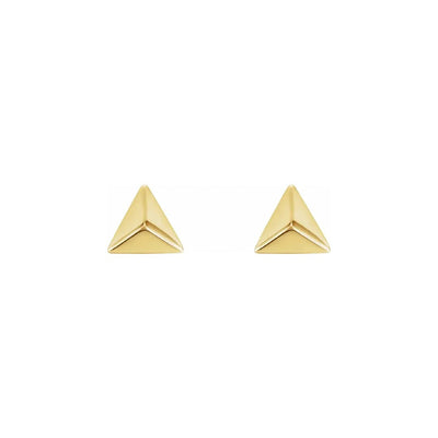 Pyramid Stud Earrings in Yellow Gold