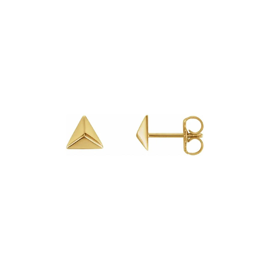 Pyramid Stud Earrings in Yellow Gold