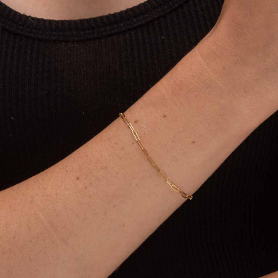 Rachel Reid Baby Link Chain Bracelet in Yellow Gold
