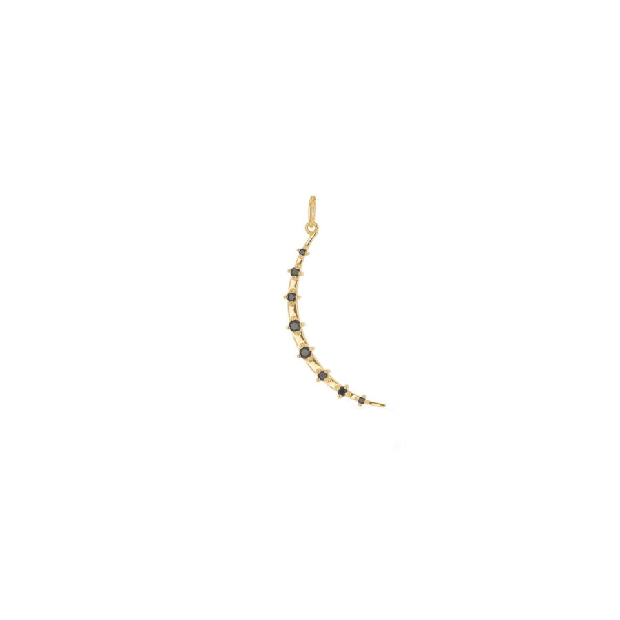 Rachel Reid Black Spinel Crescent Moon Charm