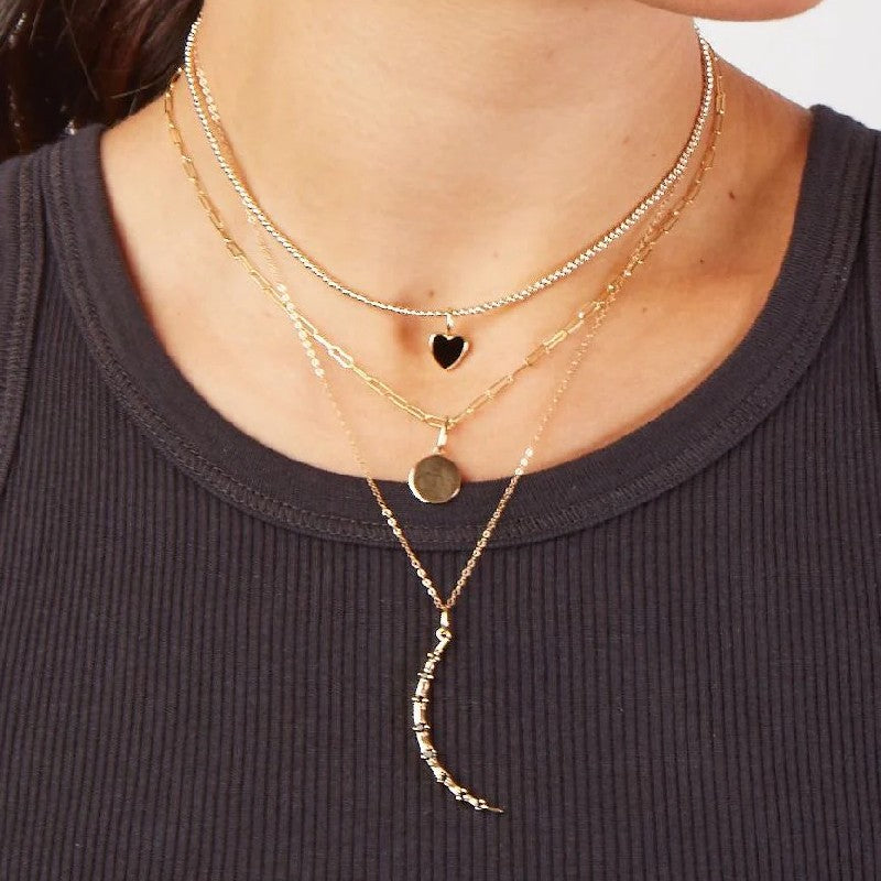 Rachel Reid Black Spinel Crescent Moon Charm